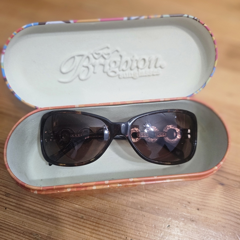 Brighton Elegant  Sunglasses Brown with Gold/Silver Accents